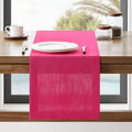 ZeeMart Linen Textured Border Table Runner, 14 x 36 Inch Hot Pink, Farmhouse by ZEEMARTONLINE