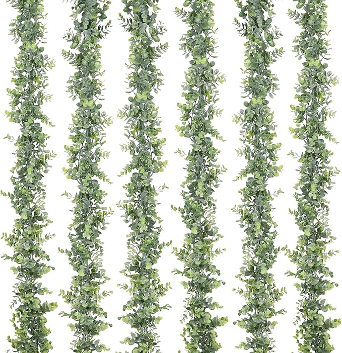 Lvydec 6 Pack Artificial Eucalyptus Garland, Fake Eucalyptus Greenery Garland by Lvydec
