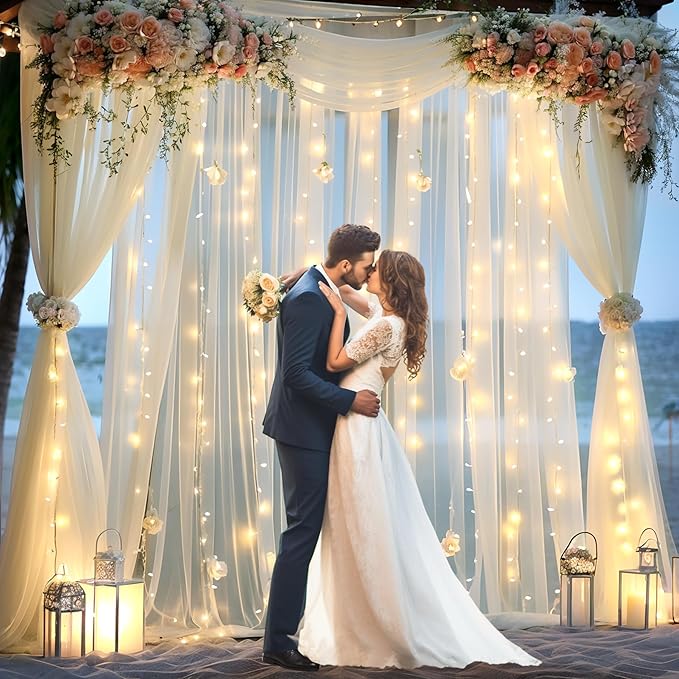 Ivory Tulle Backdrop Curtains - Image 5