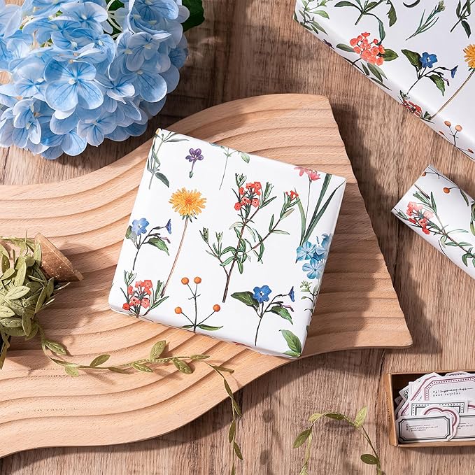 WRAPAHOLIC Floral Wrapping Paper Roll - Image 5