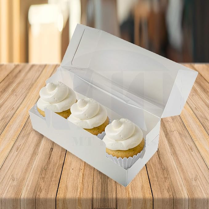 MT Products White Cupcake Boxes 9" x 4" x 3.5" - Image 8