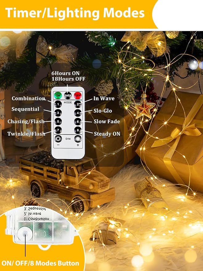2 Pack 100LED Battery Operated Fairy Lights - Image 5
