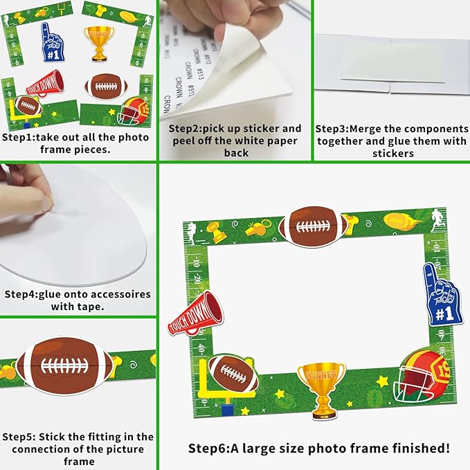 Super Bowl Game Photo Frame Party Supplies Decoration Large Size, Football - Image 7