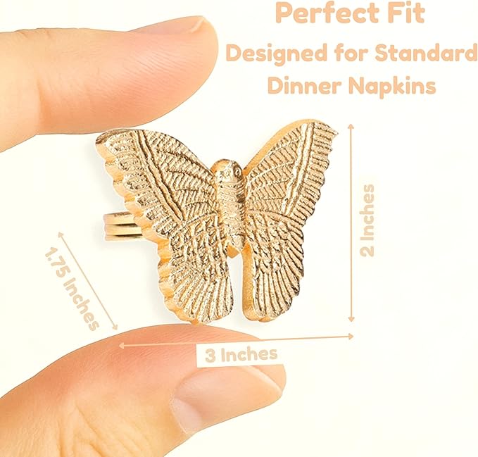 12 Pcs Gold Napkin Rings Set - Image 4