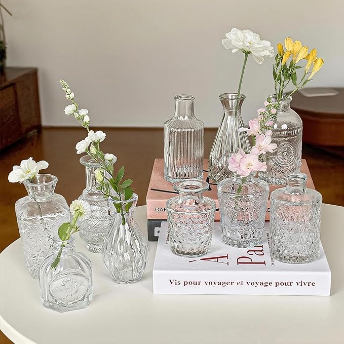 Glass Bud Vase Set of 10 Pcs Small Minimalist Vases - Image 4