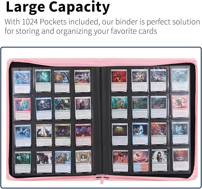 Snekdy premium 1024-pocket trading card binder, 16-pocket cards album, - Image 3