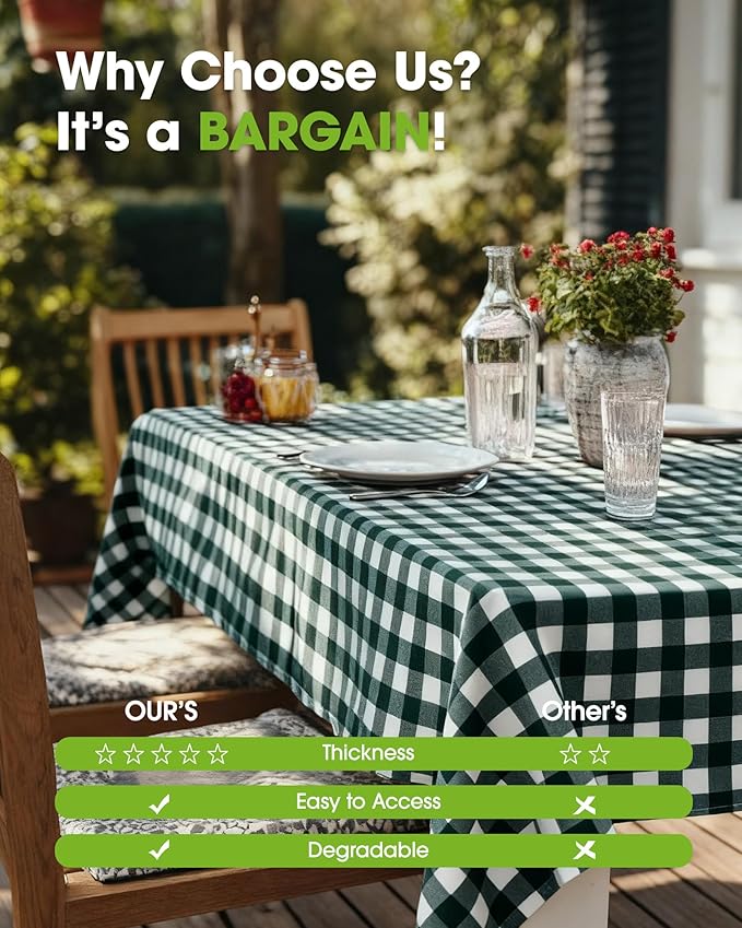 Pureegg Plastic Table Cloth Disposable 10 Pack, 54 x 108 Inch Table Cloths - Image 6