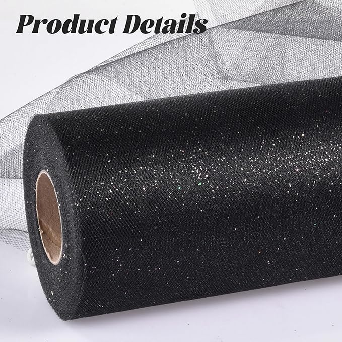 Glitter Tulle Rolls 6” by 50 Yards Sparkle Tulle Fabric Ribbon Sequin Tulle - Image 5