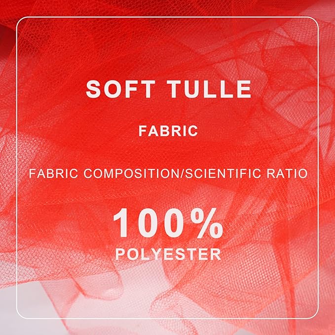 Red Tulle Fabric Roll Spool Bolt Large Tulle Wedding Party Decoration, Tutu - Image 4
