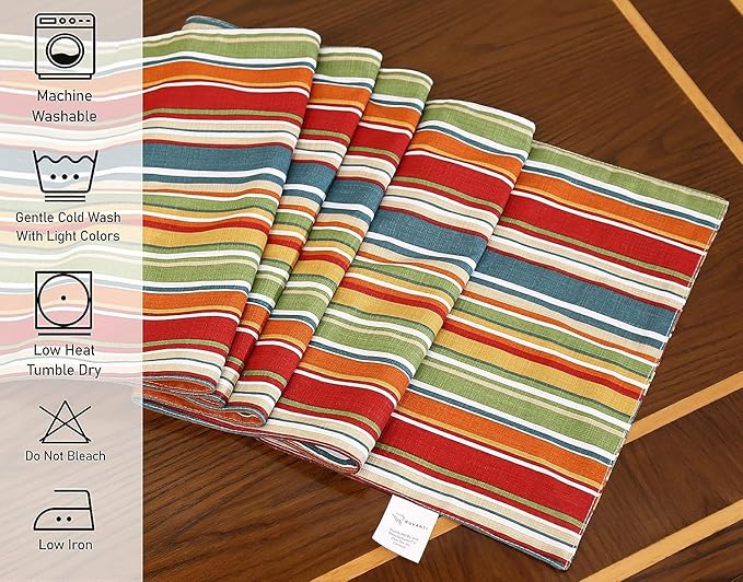 Ruvanti 100% Cotton Table Runner 48 Inches Long, Stain Resistant, Washable & - Image 7