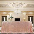 QueenDream Tablecloth 90x156 Rectangle Sequin Table Cloth Rose Gold Wedding by QueenDream