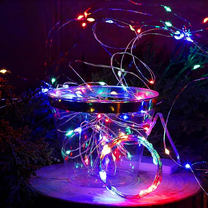 WATERGLIDE 12 Pack Colorful Fairy Lights Battery Operated, 7 ft 20 LED Mini - Image 7
