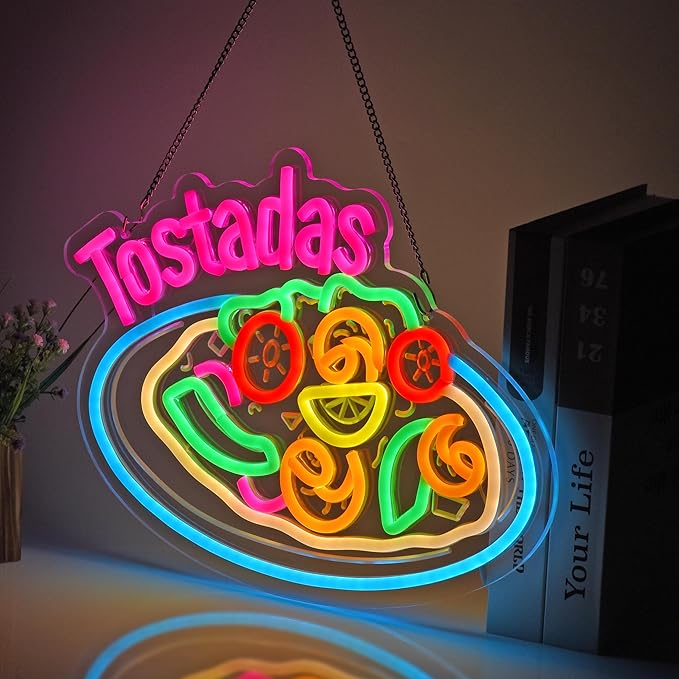 CNBEYOUNG Tostadas Neon Sign, Neon Lights Hanging Wall Art Decoration - Image 5