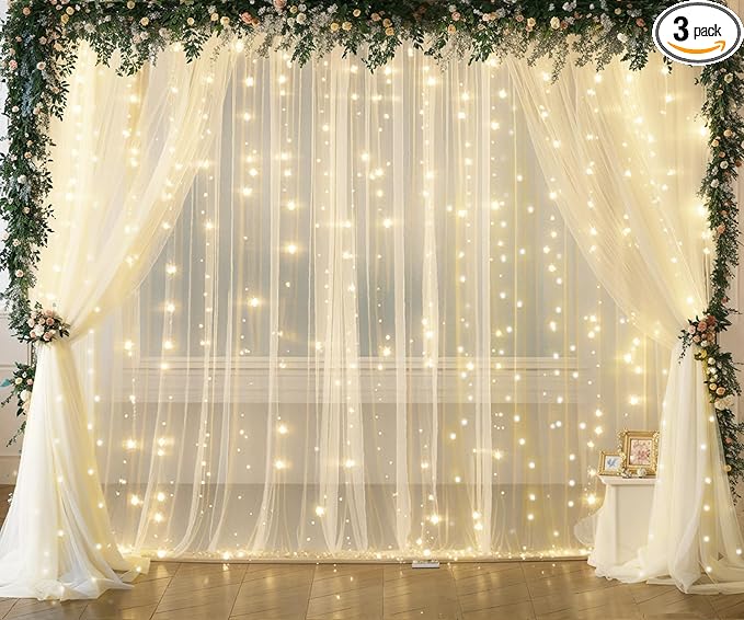 Ivory Tulle Backdrop Curtains by Suppromo