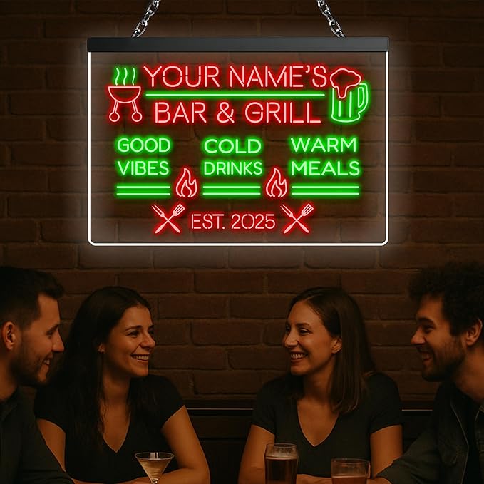 BBQ Neon Sign Custom Bar and Grill Sign Patio LED Lights Personalized Backyard - Image 3