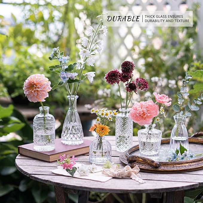 24pcs Glass Bud Vase Set, Small Clear Flower Vases - Image 2