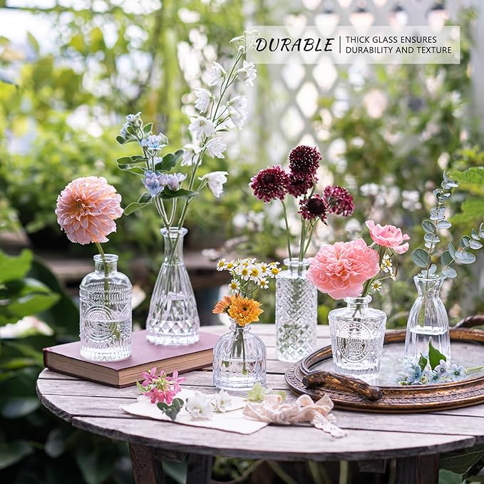 12pcs Glass Bud Vase Set, Small Clear Flower Vases - Image 2
