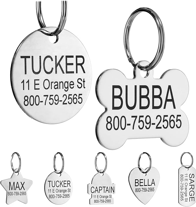 Providence Engraving Custom Engraved Stainless Steel Pet ID Tags by ProvidenceEngraving