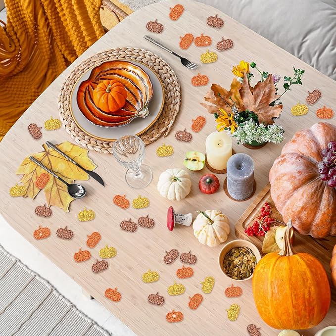 MARFOREVER Fall Felt Pumpkin Glitter Confetti - Image 4