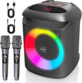 AIMAX Karaoke Machine with Bluetooth and Two Wireless Microphones, Portable by Unknown