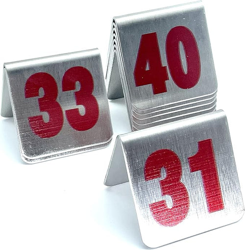 10 Pcs Metal Place Cards Stackable Tent Style Table Numbers，Place Card Holders by TRUEWON