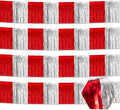 4 Pack 10 Feet Red Silver Foil Fringe Garland Metallic Tinsel Streamers Banner by Ferwzsr