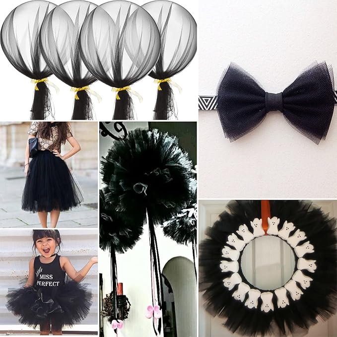 Black Tulle Fabric Rolls 54 Inch by 10 Yards Fabric Tulle Bolt - Image 4