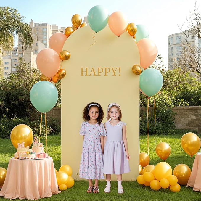 7.2FT Beige Arch Backdrop Cover - Image 2