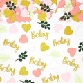 200PC Greenery Baby Shower Confetti Pink and Sage Green Baby Shower Decorations by Vofrise
