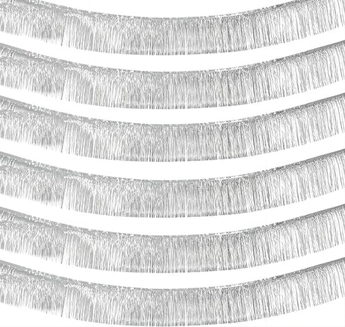 10 Pack 10 Feet Silver Foil Fringe Garland Metallic Tinsel Streamers Banner by AIKENLIN