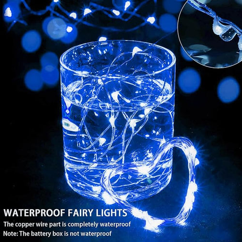 100 Pack Blue Fairy Lights 7Ft 20 LED Twinkle String Lights 3 Modes Battery - Image 2
