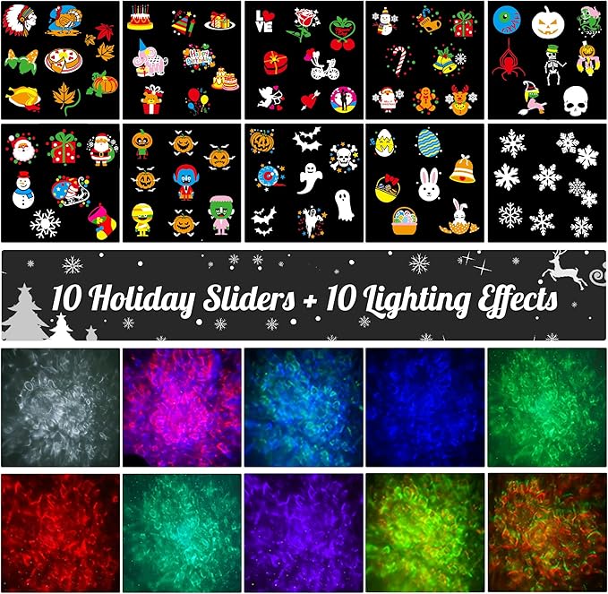 2025 Upgrade Christmas Halloween Projector Lights Outdoor Decorations, - Image 7