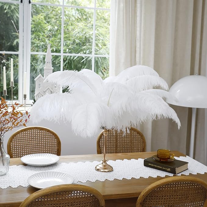 Larryhot White Large Ostrich Feathers - Image 5