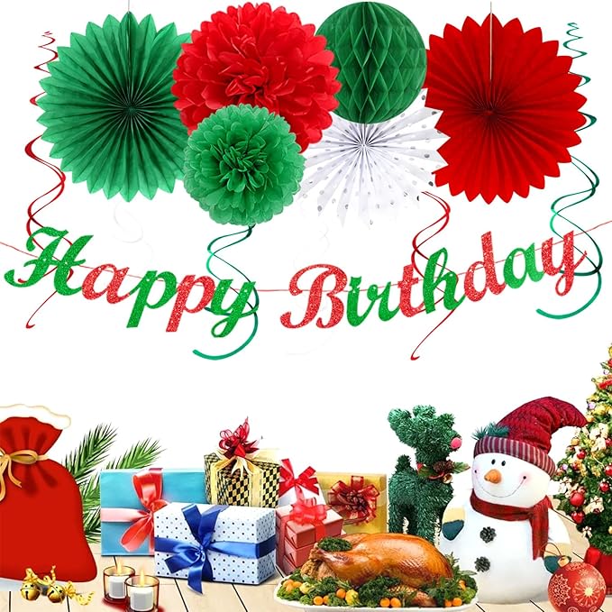 Red White Green Mexican Christmas Birthday Party-Decorations - Image 4