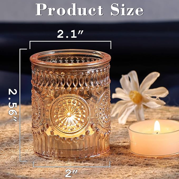 DARJEN Gold Votive Candle Holders Set of 36- Glass Candle Holders Bulk - Image 2