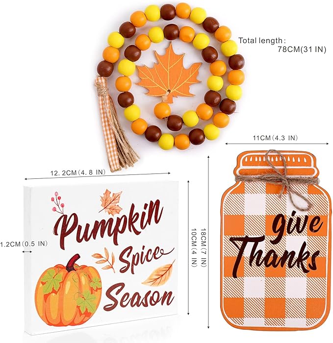Thanksgiving Decorations Mason Jar, Farmhouse Harvest Thanksgiving Table Decor - Image 3