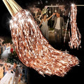 100 Pcs Lighted Wedding Wands LED Tinsel Wands Light up Streamers Sparklers by Simgoing