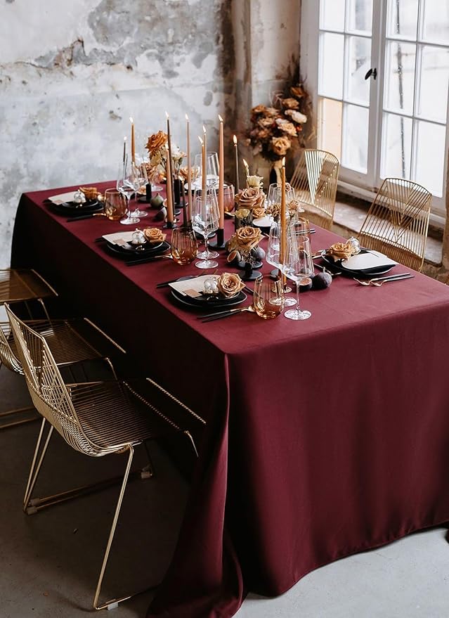 12 Pack Polyester Tablecloth Rectangle Tablecloth 60 x 102 Inch Burgundy - Image 8