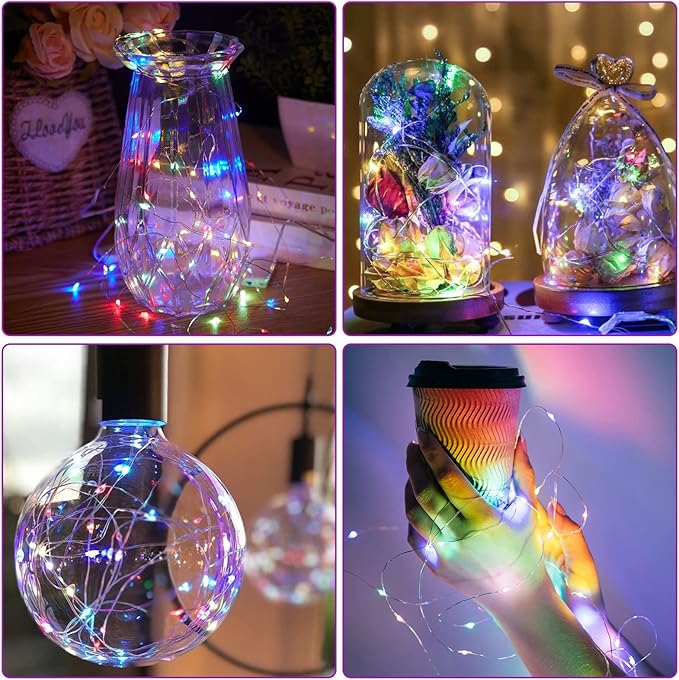 12 Pack Fairy Lights Battery Operated String Lights，7FT 20LED Waterproof Silver - Image 7