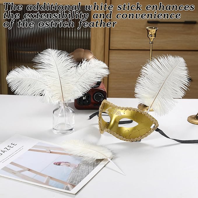 SOGUGOM White Craft Ostrich Feathers - Image 5