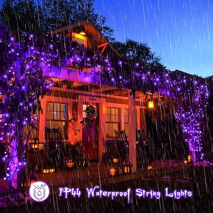 YEGUO 165ft 500 LED Halloween Lights Outdoor Waterproof, 8 Modes Clear Wire - Image 9