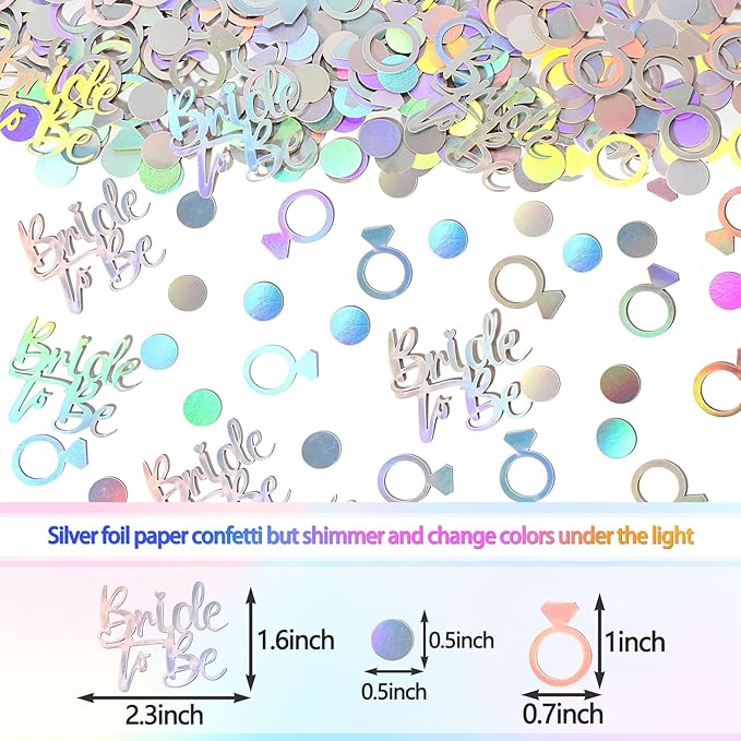 230PC Wedding Confetti Bridal Shower Decorations Bride To Be Ring Confetti - Image 4