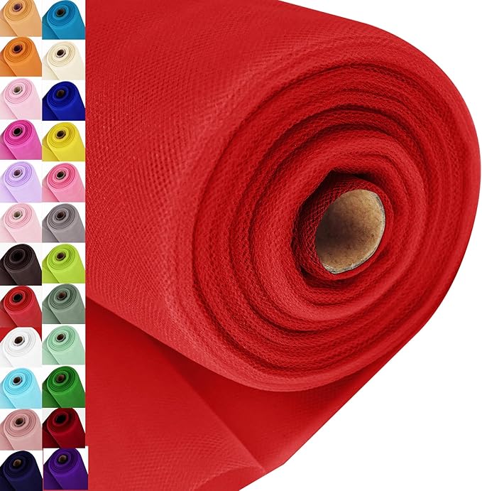 Red Tulle Fabric Roll Spool Bolt Large Tulle Wedding Party Decoration, Tutu by AblemeDeco