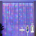 Brightown 300 LED Fairy Curtain Lights, 9.8ft x 9.8ft Multicolor Curtain String by Brightown