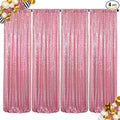 ShinyBeauty Sequin Backdrop Curtains 4 Panels Fuchsia Pink 2FTx8FT Sequin by ShinyBeauty