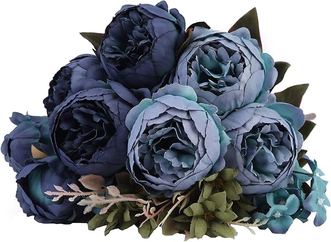 Kimura's Cabin Fake Peonies 2Bouquets Faux Silk Flower Vintage Artificial Peony by WeddingPartyArrangementBouquetsDecorationArtificialFlowers