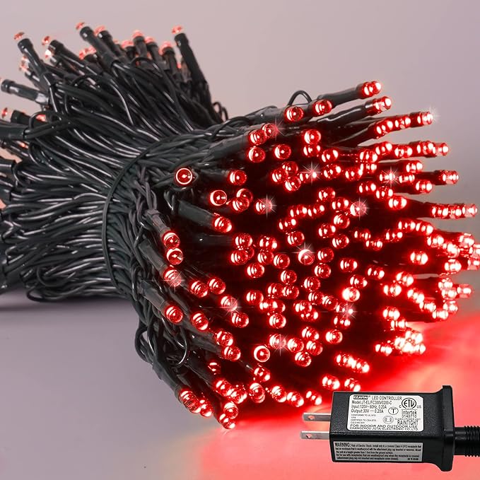 YEGUO 66ft 200 LED Red Halloween Lights Outdoor Waterproof, 8 Modes Twinkle by YEGUO