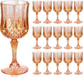 Ciaell 24PCS Rose Gold with Glitter Plastic Wine Glasses - 7 Oz Vintage by Ciaell