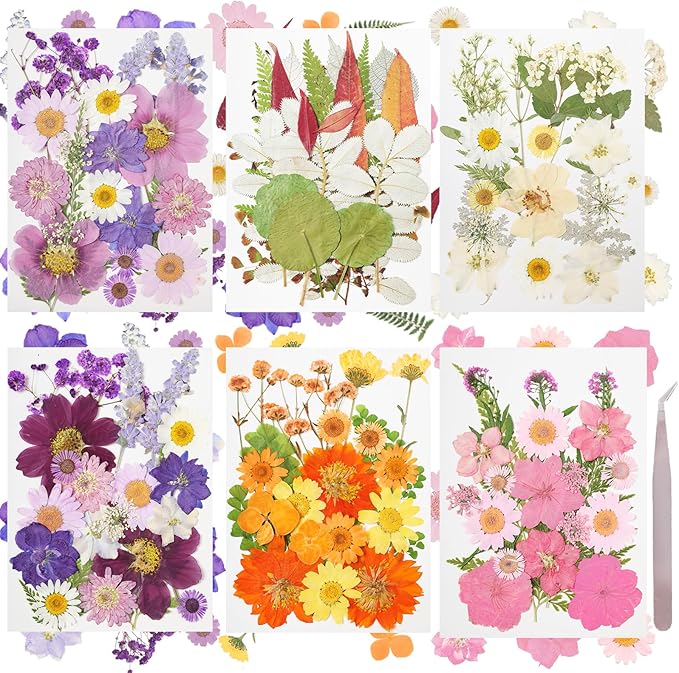 120Pcs Dried Pressed Flowers for Resin Mould Dry Flower Real Leaves Bulk by Gvhntk