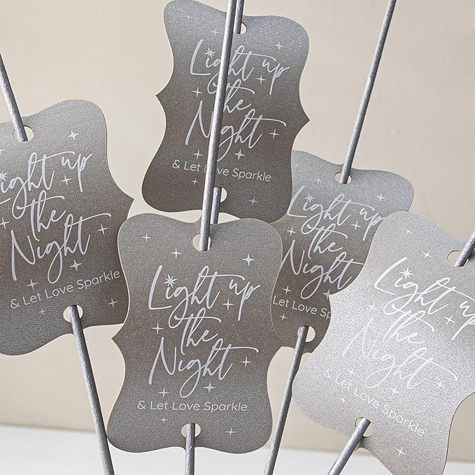 Summer-Ray 50pcs Light up The Night & Let Love Sparkle Wedding Sparkler Tags - Image 3